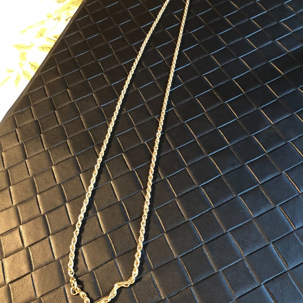 Vintage Gold Tone Chain Rope Twisted Necklace 30"